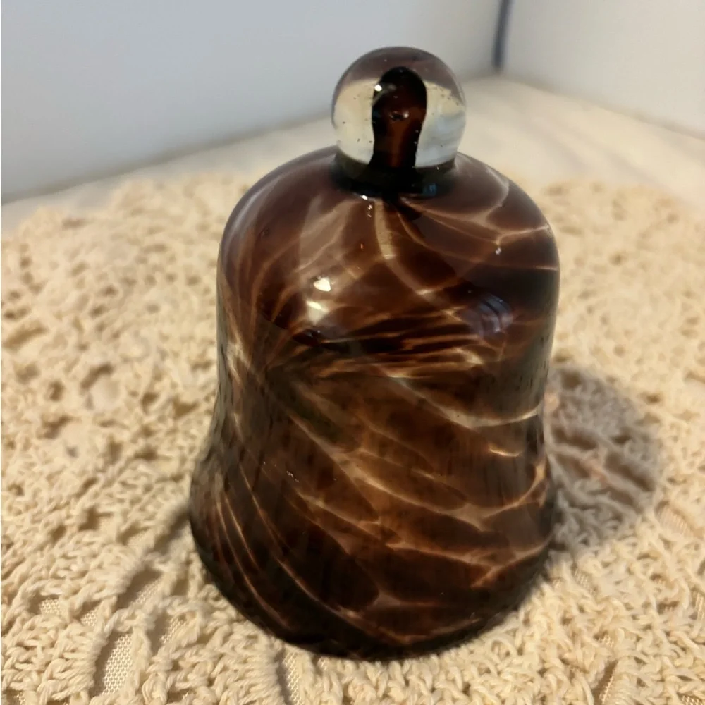 Vintage Handblown Glass Tortoise Shell Peg Votive